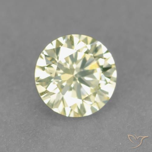 0.19 ct Yellow Diamond Stone, Natural Diamond in Diamond-Cut Shape for Sale