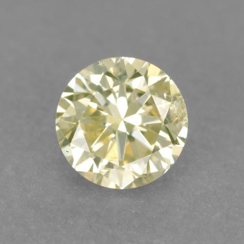 0.23 ct Yellow Diamond Gemstone, Diamond Gem in Diamond-Cut Shape for Sale.