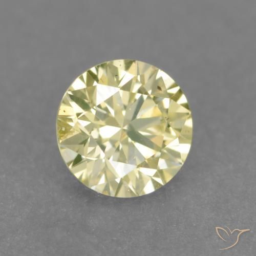 0.17 ct Yellow Diamond Stone, Natural Diamond in Diamond-Cut Shape for Sale