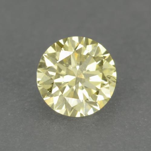 0.15 ct Yellow Diamond Stone, Natural Diamond in Diamond-Cut Shape for Sale