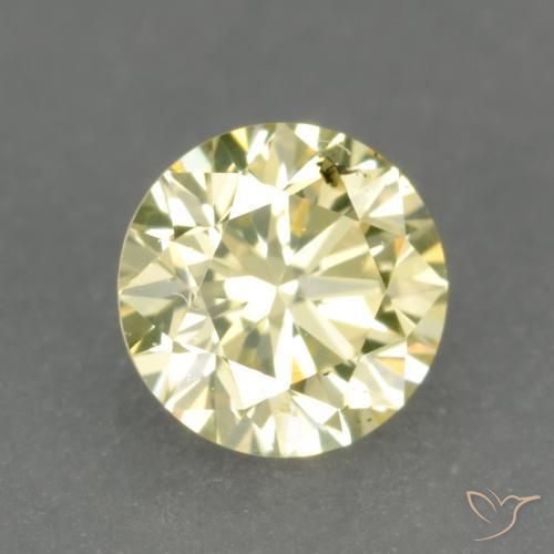 0.22 ct Yellow Diamond Stone, Natural Diamond in Diamond-Cut Shape for Sale