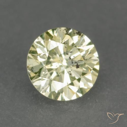 0.17 ct Yellow Diamond Stone, Natural Diamond in Diamond-Cut Shape for Sale
