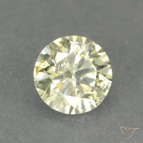 0.17 ct Yellow Diamond Stone, Natural Diamond in Diamond-Cut Shape for Sale