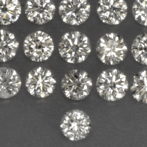 0.10 ctw White Diamond Gemstones, Diamond Gems in Diamond-Cut Shape for Sale.