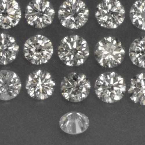 Diamond Gemstones in 2.1 mm Size for Sale, Diamond Stones in Warm White Color