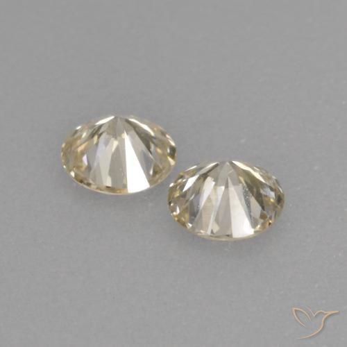 Diamond Gemstones in 3.3 mm Size for Sale, Diamond Stones in Champagne Color