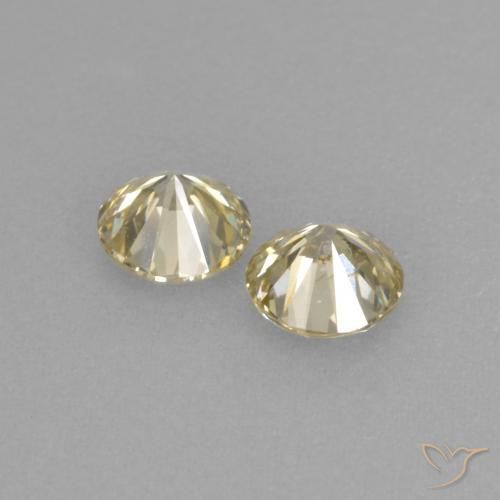 Diamond Gemstones in 3.5 mm (calibrated) Size for Sale, Diamond Stones in Champagne Color