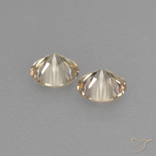 Diamond Gemstones in 3.1 mm Size for Sale, Diamond Stones in Golden Brown Color