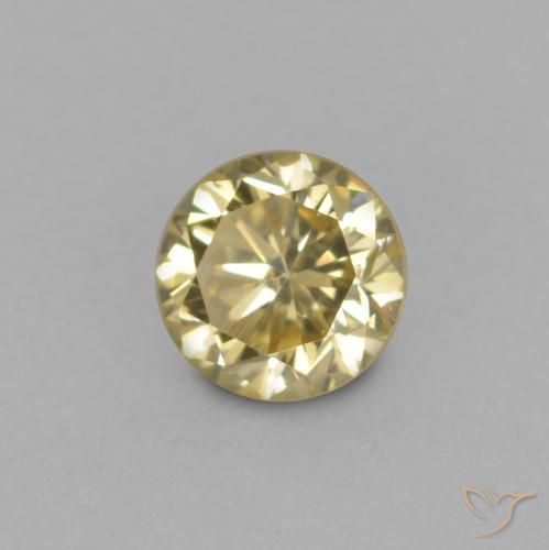 0.14 ct Golden Diamond Stone, Natural Diamond in Diamond-Cut Shape for Sale