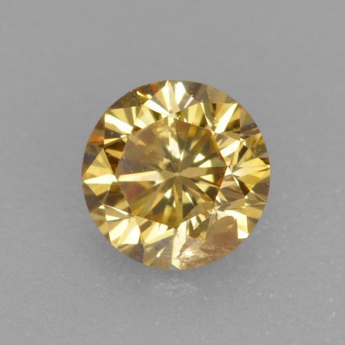 0.24 ct Golden Diamond Stone, Natural Diamond in Diamond-Cut Shape for Sale