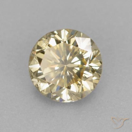 0.26 ct Golden Diamond Stone, Natural Diamond in Diamond-Cut Shape for Sale