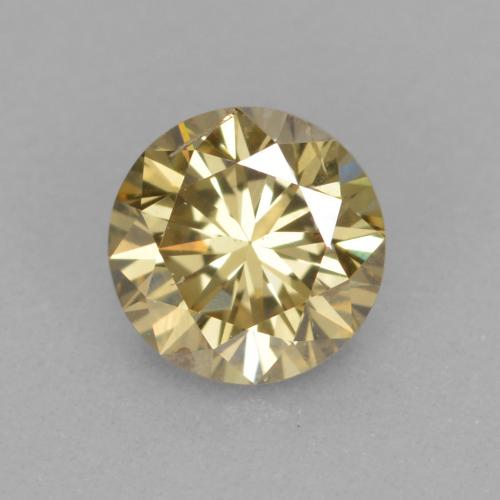 0,31 ct runder goldener Diamant aus Indien, Größe 4,3mm, natürlicher Edelstein, VS Reinheit, 1 Stück runder Diamant, Mohs-Härte von 10 Geeignet für den täglichen Gebrauch im Schmuck , Photo A