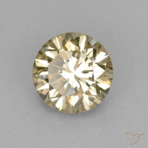 0.36 ct Golden Diamond Stone, Natural Diamond in Diamond-Cut Shape for Sale