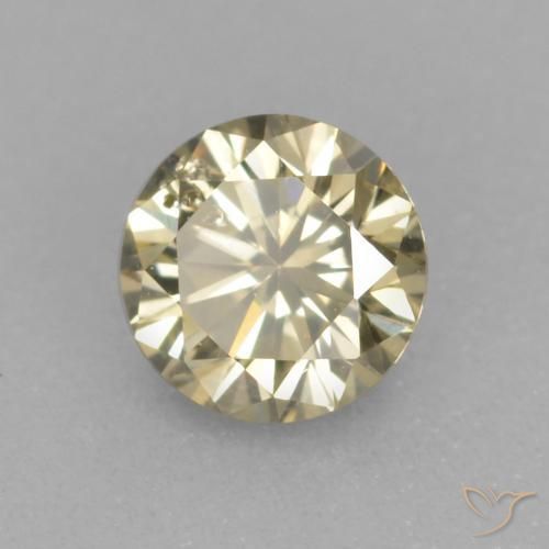 0.20 ct Golden Diamond Stone, Natural Diamond in Diamond-Cut Shape for Sale