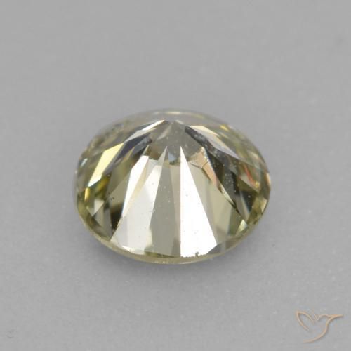 Diamond Gemstone in 4 mm (calibrated) Size for Sale, Diamond Stone in Medium Light-Yellow Color