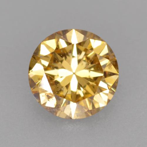 0.32 ct Golden Diamond Stone, Natural Diamond in Diamond-Cut Shape for Sale
