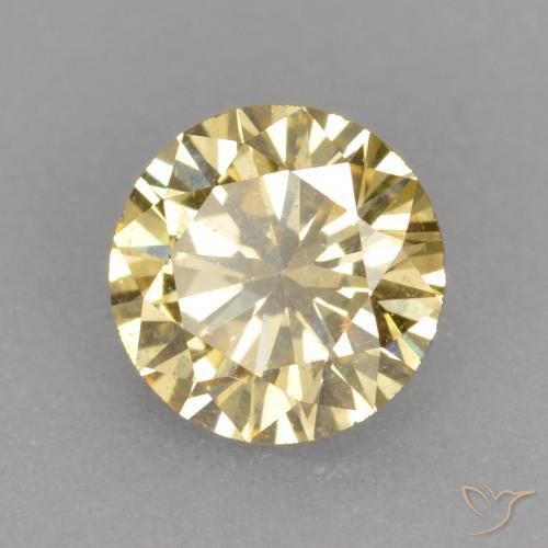 0.30 ct Golden Diamond Stone, Natural Diamond in Diamond-Cut Shape for Sale