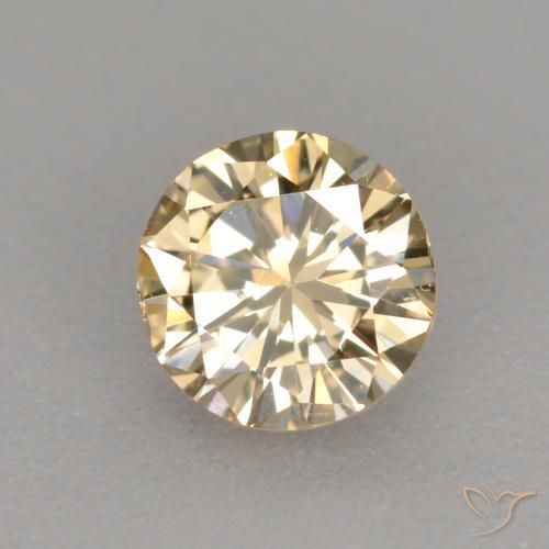 0.25 ct Golden Diamond Stone, Natural Diamond in Diamond-Cut Shape for Sale