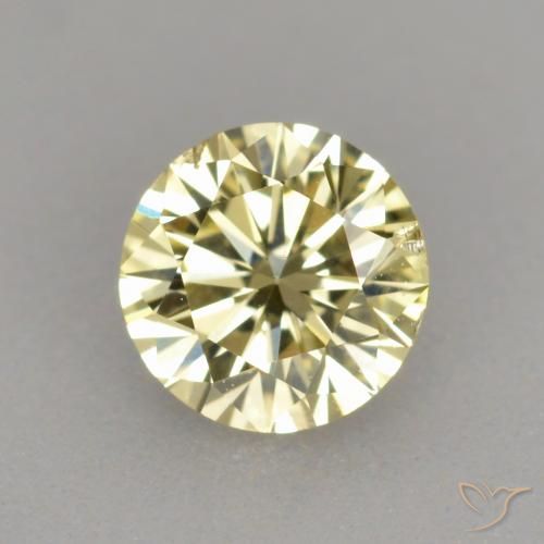 0,33 ct gelber Diamant, 4,6 mm Diamantschliff aus Indien, Photo A