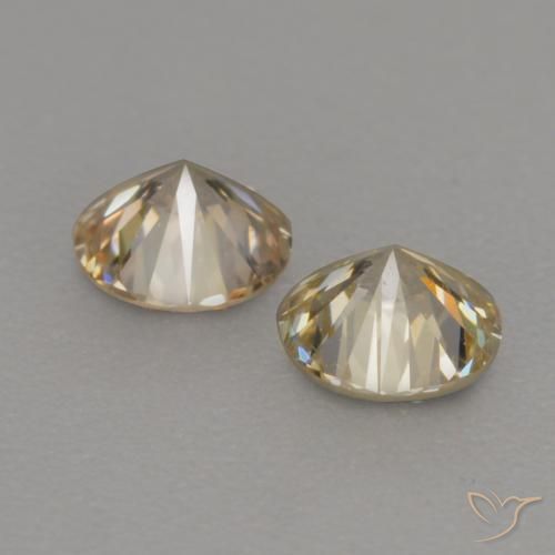 Diamond Gemstones in 3.2 mm Size for Sale, Diamond Stones in Cognac Color