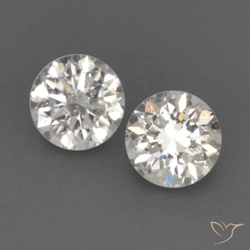 2 Stück runder weißer Diamant in der Größe 2,9mm, Gewicht 0,19 ct gesamt / durchschn. Je 0,1 ct, Weiß in VVS-VS Reinheit, Natürlicher Edelstein, Mohs-Härte 10 - 10 Geeignet für den täglichen Gebrauch im Schmuck , Photo A
