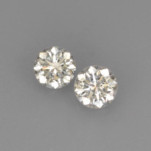 2 Stück runder weißer Diamant in der Größe 2,8mm, Gewicht 0,17 gesamt / durchschn. Je 0,09 ct, Warmweiß in VVS-VS Reinheit, Natürlicher Edelstein, Mohs-Härte 10 Geeignet für den täglichen Gebrauch im Schmuck , Photo A