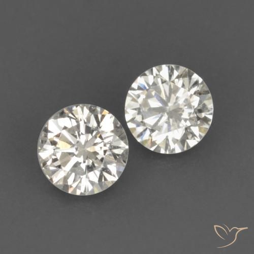 2 Stück runder weißer Diamant in der Größe 2,7mm, Gewicht 0,15 ct gesamt / durchschn. Je 0,08 ct, Weiß in VVS-VS Reinheit, Natürlicher Edelstein, Mohs-Härte 10 - 10 Geeignet für den täglichen Gebrauch im Schmuck , Produkt-ID: 565126, Photo A
