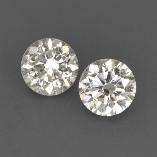 2 Stück runder weißer Diamant in der Größe 2,7mm, Gewicht 0,17 gesamt / durchschn. Je 0,09 ct, Warmweiß in VVS-VS Reinheit, Natürlicher Edelstein, Mohs-Härte 10 Geeignet für den täglichen Gebrauch im Schmuck , Photo A