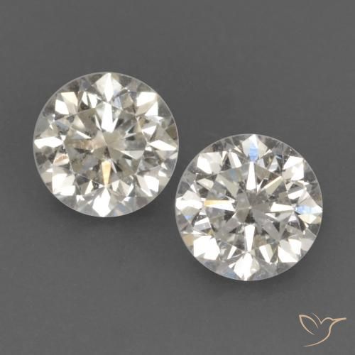 Coppia Diamante taglio rotondo da 3,1mm abbinati - Peso 0,23 ct totali / media. 0,12 ct ciascuno, colore Bianco in purezza VVS-VS, pietra preziosa naturale non trattati, durezza Mohs 10 - 10 adatto per gioielli da indossare ogni giorno, Photo A