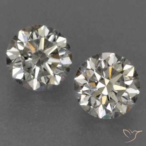2,9mm Paar runder Diamant - Gewicht 0,2 ct gesamt / durchschn. 0,1 ct, Weiß Farbe in VVS-VS Reinheit, natürlicher Edelstein, Mohs-Härte 10 - 10 Geeignet für den täglichen Gebrauch im Schmuck, Photo A