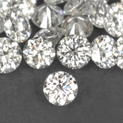 0.03 ctw White Diamond Gemstones, Diamond Gems in Diamond-Cut Shape for Sale.