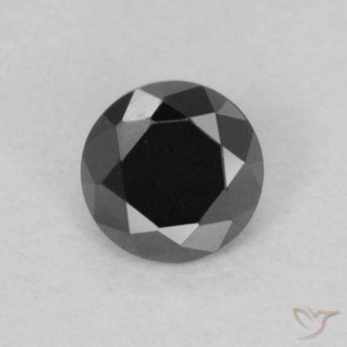 0,08ct Taglio brillante nero Diamante dall'India, Dimension 2,5mm, Natural non trattati Gemstone, Opaque Clarity, 1 piece Diamante in Nero Color, Mohs Hardness of 10 - 10 adatto per gioielli da indossare ogni giorno, Photo A