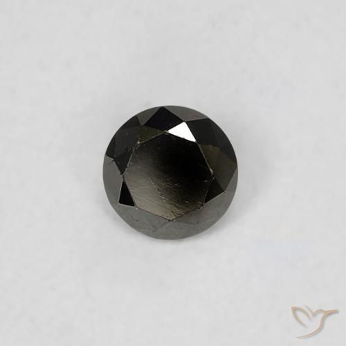 0.09 ct Black Diamond Stone, Natural Diamond in Diamond-Cut Shape for Sale