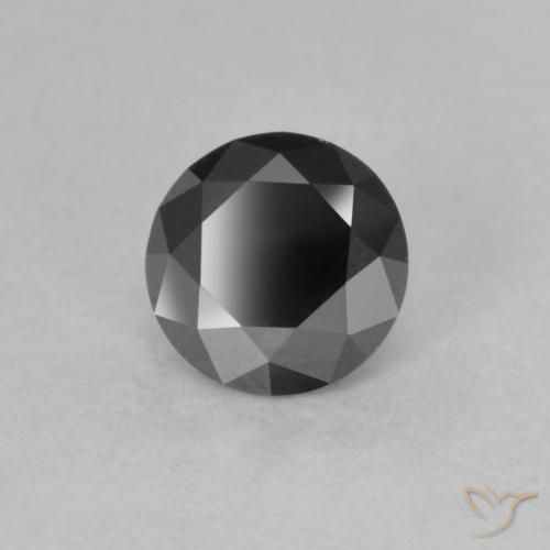 0.85 ct Black Diamond Stone, Natural Diamond in Diamond-Cut Shape for Sale