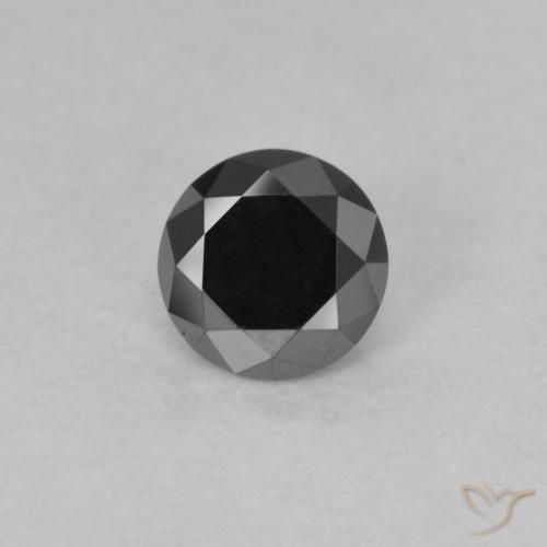 0.55ct Natural Black Diamond, Round, Opaque
