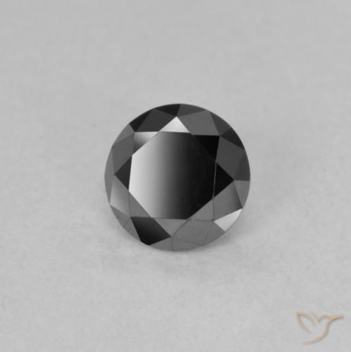 0.55 ct Black Diamond Stone, Natural Diamond in Diamond-Cut Shape for Sale
