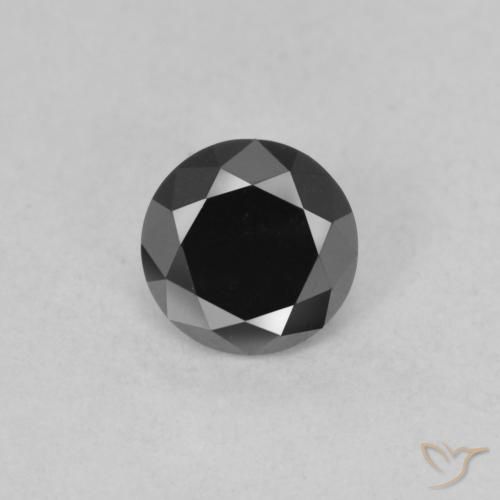 Diamante Taglio brillante da 0,59 ct dall'India, dimensione 4,9mm, purezza Opaque, pietra preziosa naturale non trattati, Diamante 1pc in colore Nero, durezza Mohs di 10 - 10 adatto per gioielli da indossare ogni giorno, Photo A