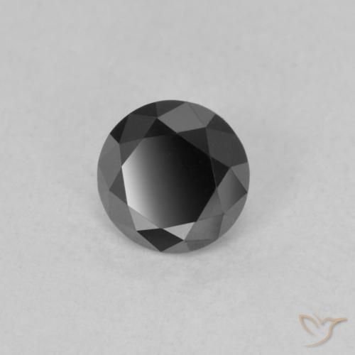 0.59 ct Black Diamond Stone, Natural Diamond in Diamond-Cut Shape for Sale