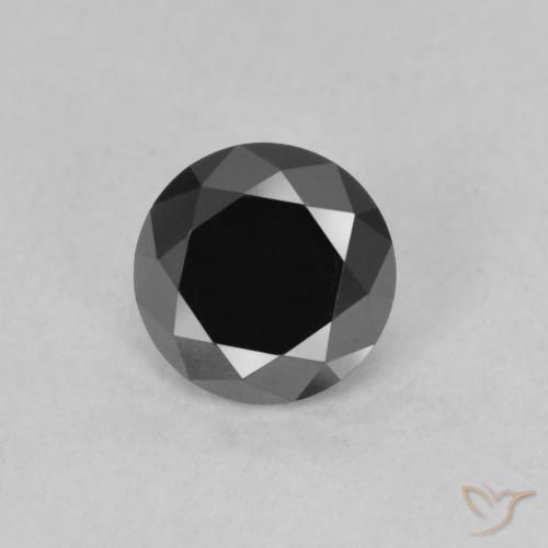 0.78ct Natural Black Diamond, Round, Opaque