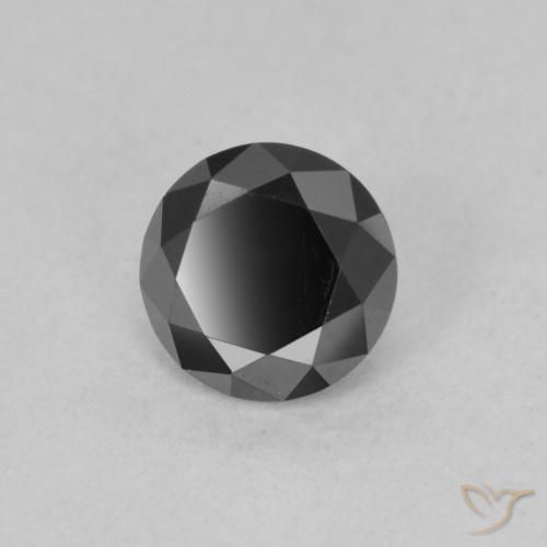 0.78 ct Black Diamond Stone, Natural Diamond in Diamond-Cut Shape for Sale