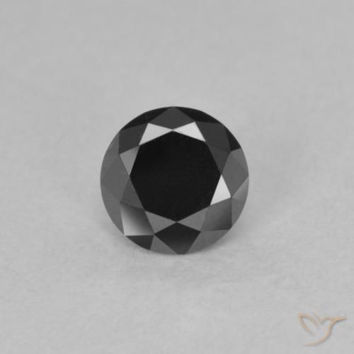 0.57ct Natural Black Diamond, Round, Opaque