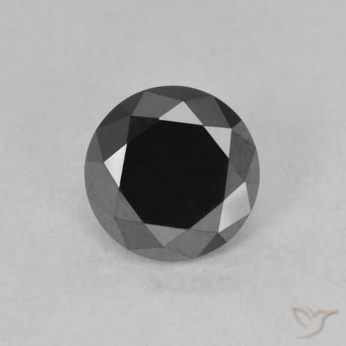 5.7mm Diamond-cut Black Diamond from India, Weight of 0.95ct, Natural untreated gemstone in Opaque Clarity, 1pc Diamond - the Color is Black, Mohs Hardness of 10 - 10 suitable for daily wear jewelry, Photo A