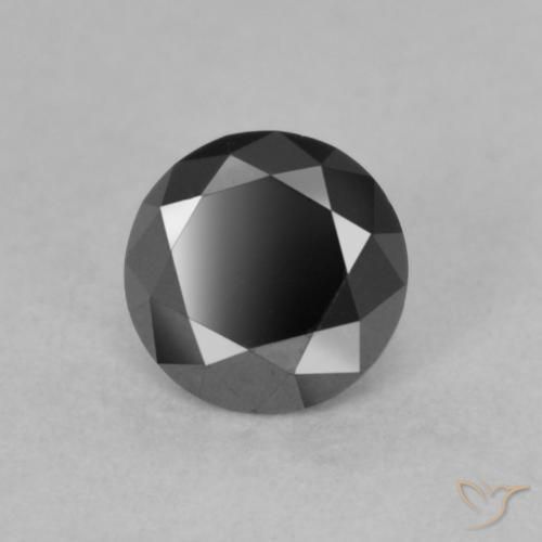 0.59ct Natural Black Diamond, Round, Opaque