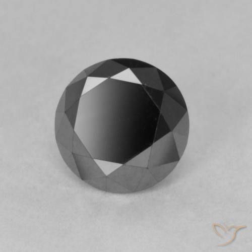 0.85 ct Black Diamond Stone, Natural Diamond in Diamond-Cut Shape for Sale