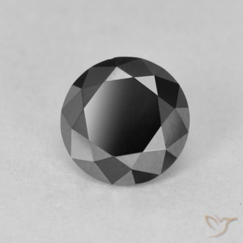 0.80 ct Black Diamond Stone, Natural Diamond in Diamond-Cut Shape for Sale