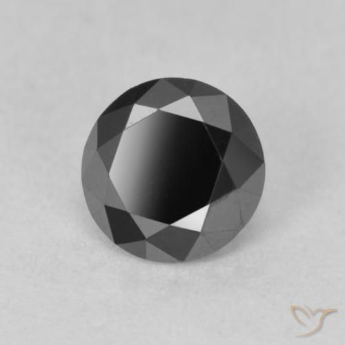 0.78 ct Black Diamond Stone, Natural Diamond in Diamond-Cut Shape for Sale