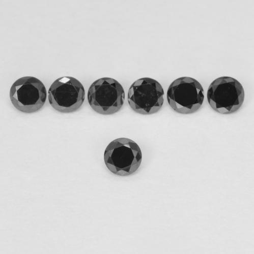 0.05 ct Black Diamond Gemstone, Diamond Gem in Diamond-Cut Shape for Sale.