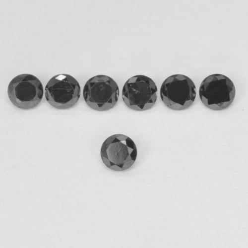 0.05 ct Black Diamond Stone, Natural Diamond in Diamond-Cut Shape for Sale