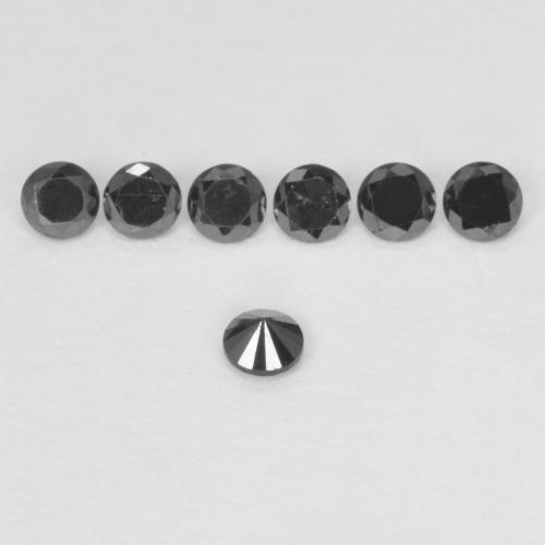 Diamond Gemstone in 2.2 mm (calibrated) Size for Sale, Diamond Stone in Black Color