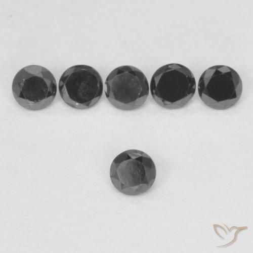 0.23 ctw Black Diamond Stones, Natural Diamond in Diamond-Cut Shape for Sale